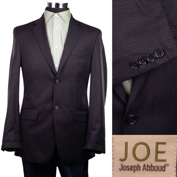 JOE JOSEPH ABBOUD Blazer Black Jacket 100% Wool Sport coat 38 Regular - Picture 1 of 11